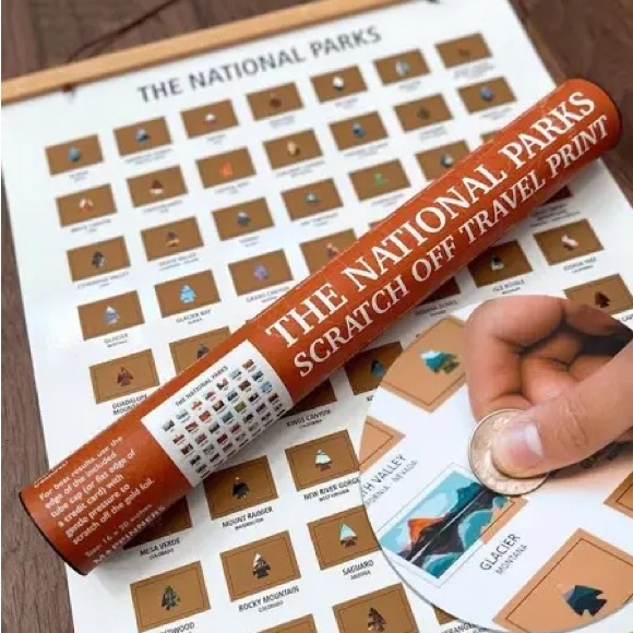 The Greatest 100 Hikes of The National Parks Scratch Off Travel Print Poster - Picture 1 of 5